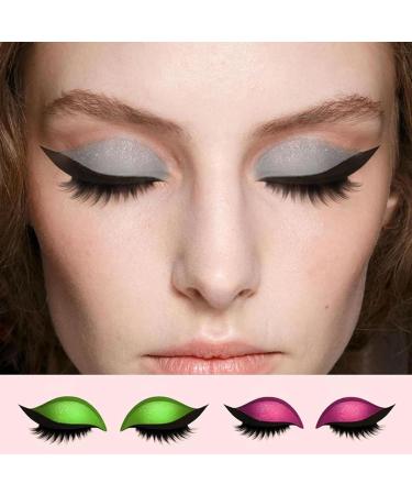 Patchs De Maquillage for Cils Autocollants De Maquillage R utilisables 2 En 1 Avec Faux Cils Et Ombre Paupi res Pochoirs De Maquillage for Toutes Les Formes D'yeux(Silver) - Buy Online on GoSupps.com
