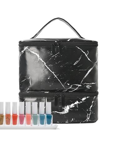 Organisateur de Fournitures Ongles Stockage de manucure Portable Sac de p dicure de Voyage Portable et l ger Polyvalent et Flexible 9.84x7.87x1 38 Pouces pour Les cosm tiques Noir