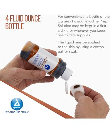 Dynarex Povidone-Iodine Prep Solution 10% Antiseptic 4 fl. oz. - Surgical Site Preparation - Buy Online on GoSupps.com