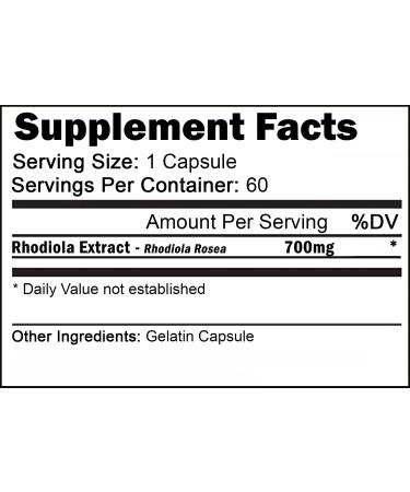 Rhodiola Rosea Supplement for Adrenal Support, Focus, Memory, and Energy - 60 Capsules | VH Nutrition - Buy Online on GoSupps.com