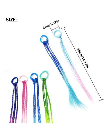 Neon Braided Hair Strands for Kids - Colorful Synthetic Hair Jewelry with Elastic Strap | Perfect for Parties - Buy Online on GoSupps.com