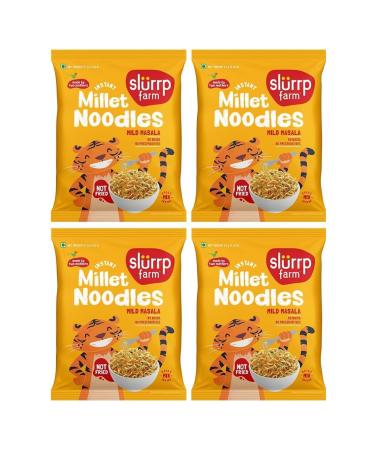 Slurrp Farm No Maida Instant Millet Noodles- Mild Masala Not Fried No MSG 4 X 57g