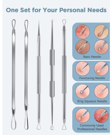 TAYTHI Blackhead Remover Tool Kit - Stainless Steel Pimple Popper & Extractor for Acne, Whiteheads, Blemishes - Face Extraction Tools - Buy Online on GoSupps.com