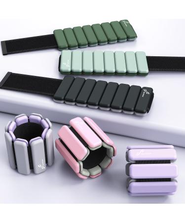 Portable Weight Cuffs - 2-Series Set (0.5kg & 1kg) for Men & Women | Ankle Weights for Yoga Dance & Aerobics - Pink Peony - Buy Online on GoSupps.com