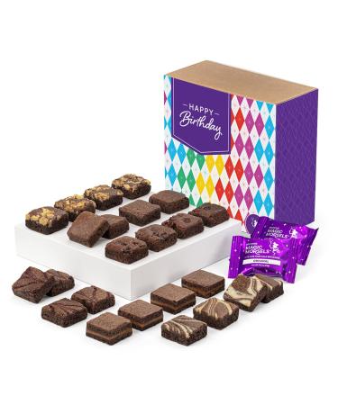 Fairytale Brownies Birthday Magic Morsel 24 Individually Wrapped Gourmet Chocolate Food Gift Basket - 1.5 Inch x 1.5 Inch Bite-Size Brownies - 24 Pieces - Item CB424 24 Piece Assortment
