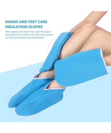 Minkissy Paraffin Wax Gloves Set for Spa & Heat Therapy - Comfortable Cotton Hand & Foot Covers - Dark Blue - Buy Online on GoSupps.com