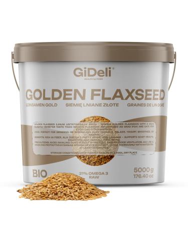 GiDeli GiDeli Golden Flax Seeds 5 kg of whole raw seeds omega-3 and fiber ideal for smoothies cereals etc.