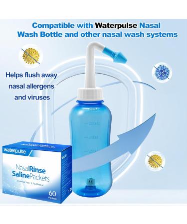 Waterpulse 60 Nasal Rinse Packets - Effective Neti Pot Salt for Sinus Relief Allergies & Colds | Individually Wrapped & Convenient - Buy Online on GoSupps.com