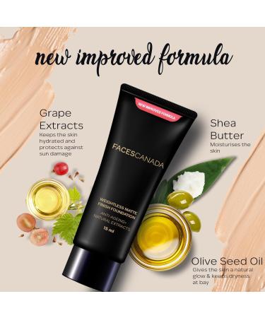 Weightless Matte Finish Foundation - Beige 15ml | Lightweight | Natural Finish | Anti-Ageing | Non-Clog Pores | Enriched With Olive Seed Oil Grape Extract Shea Butter - Buy Online on GoSupps.com