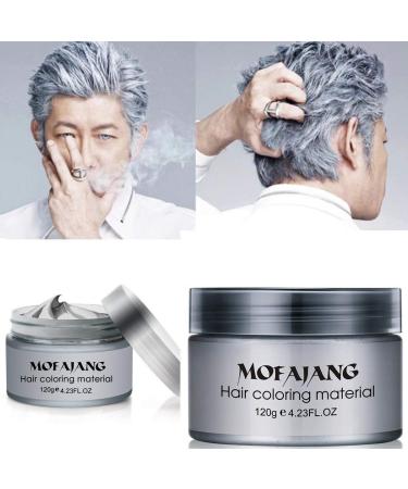 Temporary Silver Gray Hair Spray Color, Luxury Coloring Mud Grey Hair Dye Wax,Washable Treatment with All Day Hold. Non-Greasy Matte Hairstyle Ash for Party, Cosplay