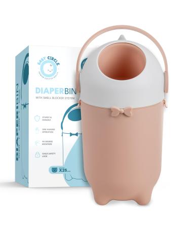 Baby Circle diaperAnti-smell system |Usable with normal bagsOdorless & cost -saving |Gift for freshly baked parentsBaby essentials for newborns (pink)