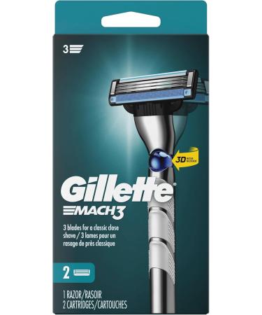 Gillette Mach3 3D Men's Razor Handle + 2 Blade Refills 1 Count Handle + 2 Refills - Buy Online on GoSupps.com