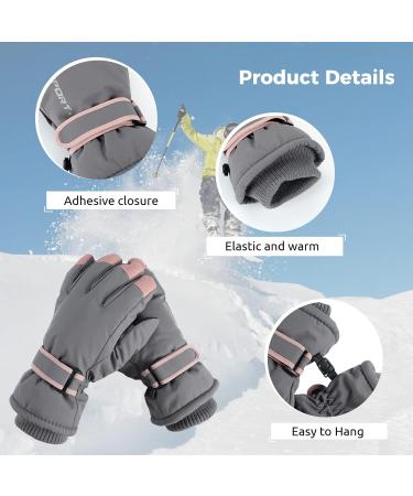 Toyosport Winter Ski-Snowboard Gloves | Waterproof Windproof Thermal Gloves for Men & Women | Ideal for Skiing Hiking & Cycling in Gray & Black - Buy Online on GoSupps.com