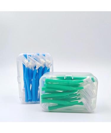 Buy Long Handle Interdental Brushes - Deep Clean Between Teeth - 2 Color Set (Blue & Green) - International Shipping Available - Buy Online on GoSupps.com