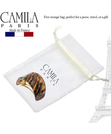 Camila Paris CP3235 French Hair Barrette - Brown/Red/Gold | Strong Hold Hair Ponytail Holder for Women| No Slip Styling Hair Clips | Made in France - Buy Online on GoSupps.com