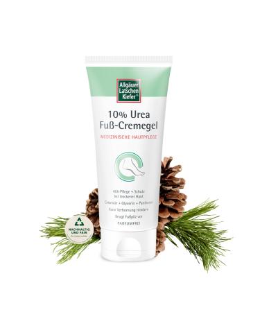 Allg uer Latschenkiefer Allg uer Foot Cream Gel 10% Urea - 48-hour intensive care for dry feet - Fragrance-free formula - Also suitable for diabetic skin care - 100 ml