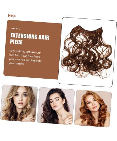 FRCOLOR Wavy Hair Extensions Straight Wig Hair Extensions Curly Hair Extensions Curly Hair Wig Crown Bows for Ponytail Curly Wigs Extend High Temperature Wire European and American 66x26x0.8cm Light Brown - Buy Online on GoSupps.com