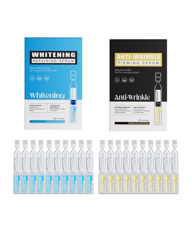 S rum claircissant et Raffermissant Illumine le Teint Anti-Wrinkle Serum Raffermit et Tonifie la Peau Formule Concentr e Absorption Rapide Ampoules Usage Unique 1.5ml * 20