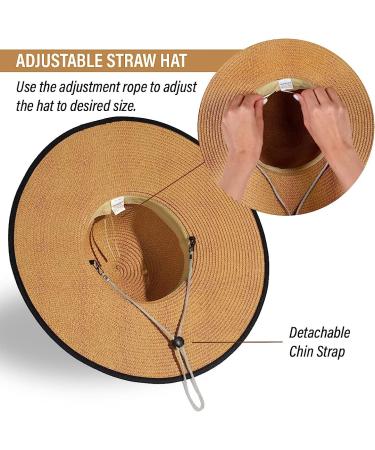 Funcredible Wide Brim Sun Hat for Women - Stylish Floppy Straw Hat with Heart Shape Glasses in Multi-Khaki - Buy Online on GoSupps.com