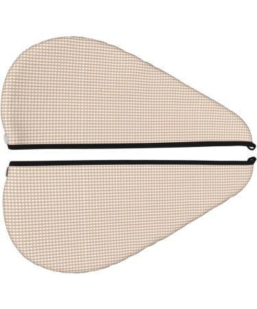 Hair Towel Wrap - Quick Drying Towel Turban with Button (Brown Gingham) | Fast Shipping Worldwide - Buy Online on GoSupps.com