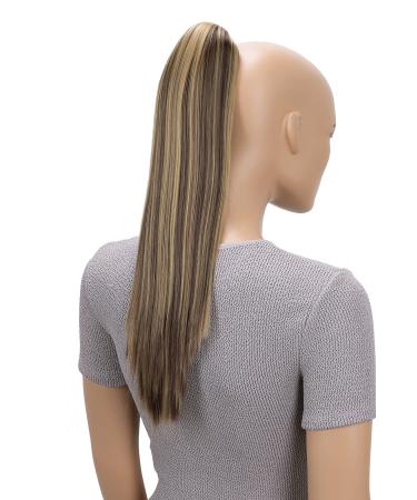 CAISHA 20" Hairpiece Ponytail Clip On Extensions With Butterfly Claw Straight Brown Blond Mix H157 brown blond mix #33H27 H157