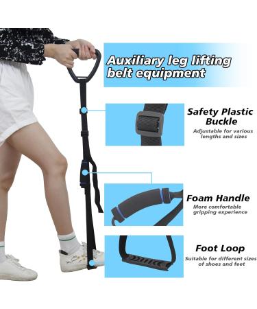 KkaFFe Leg Strap Knee Replacement Recovery Aids Legs Strap Lift for Get in and Out of Bed Car Wheelchair for Disables and Elderly Leg Straps Leg Aid Lift Strap (37.40in-53.14in) Black-1pack - Buy Online on GoSupps.com