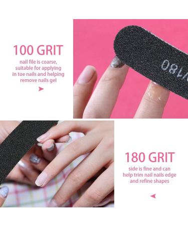 URAQT 15PCS Nail Files Set - Curved Fingernail Files - Double-Sided Emery Board - 100/180 Grit - Professional Manicure Tools for Home and Salon Use - Black - Buy Online on GoSupps.com