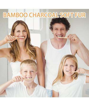 Eco-Friendly Bamboo Toothbrush Set - 4 Extra Soft Biodegradable Brushes with Nano Bristles | BPA-Free & Charcoal Activated for Superior Cleanliness (Black) - Buy Online on GoSupps.com