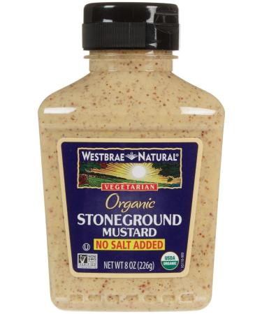 Westbrae Organic Stoneground Mustard No Salt Added, 8 Ounce 8 Ounce (Pack of 1)