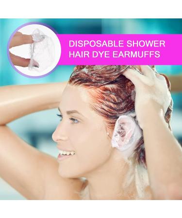 200pcs Lurrose Disposable Ear Covers with 6 Hair Dye Earmuffs - Clear Ear Shower Caps for Hair Dye & Spa - Buy Online on GoSupps.com
