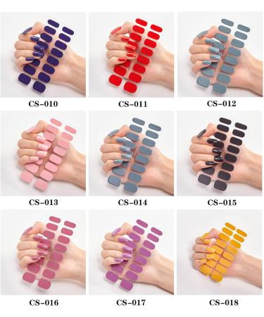 Art Nail Gel Stickers 16 Strips Full Cover Nail Stickers Nail Polish Wraps Adhesive Nail Art Decorations Manicure Nail Stickers for Woman Cs016 - Buy Online on GoSupps.com