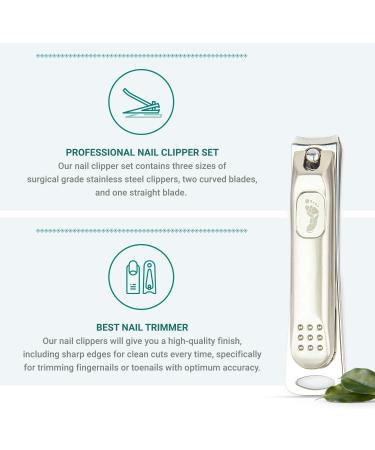 Purely-Northwest-Nail-Clipper-Set - 3 Piece Stainless Fingernail & Toenail Clipper Set for Manicure & Pedicure Surgical Stainless Steel Heavy Duty - Buy Online on GoSupps.com