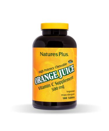 Nature's Plus Orange Juice Chewable Vitamin C 500 mg 180 Tablets