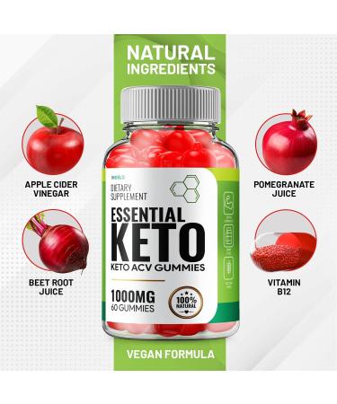 (3 Pack) Essential Keto ACV Gummies - Advanced Formula Essential Keto + ACV Weight Management Gummies Apple Cider Vinegar Keto Essential Dietary Supplement Reviews Vitamin B12 B6 (180 Gummies) - Buy Online on GoSupps.com