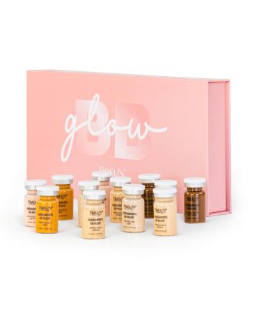 BR UN BB Glow Starter Kit of 12 Vials for Spa and School - A Pigment Set for Skin Care to use with Derma Pen and Rollers for Fresh Look and Lasting Results BB Glow Pigment