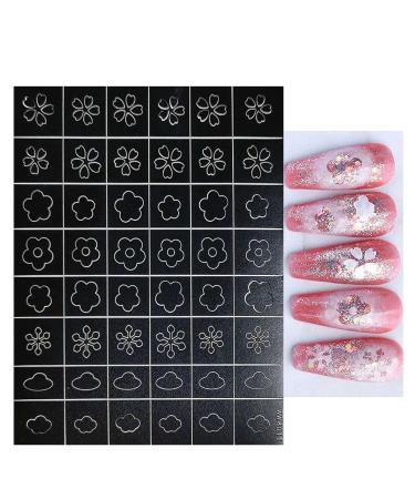 12 Sheets Butterfly Flower Nail Stencils - Self-Adhesive Nail Art Decals for Design & Decoration - Buy Online on GoSupps.com