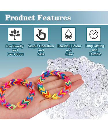 Loom Rubber Band Clips 1000 Pieces - Plastic Connectors for Bracelet Making - DIY Refill Kit - Buy Online on GoSupps.com