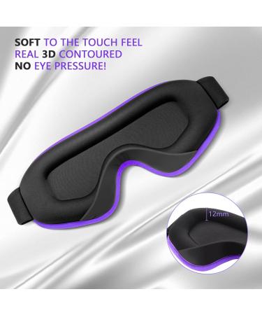 ZHUFUREN 3D Sleep Mask for Men Women - Light Blocking Concave Eye Cover - Purple - Buy Online on GoSupps.com