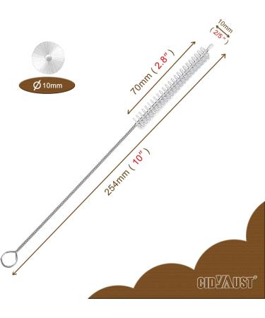 10 Pack CIDYAUST Long Straw Cleaner Brush Set - 10 inch, 10mm Wide, for Sippy Cup, Baby Bottle, Tumbler, Tube - Pipe Cleaners for Drinking Straw Cleaning - Buy Online on GoSupps.com
