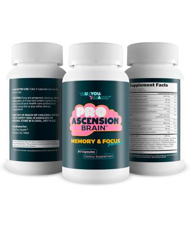 Pro Ascension Brain - Memory & Focus Formula - Cognitive Support Brain Supplement - Advanced Nootropic Brain Booster Pills for Enhanced Mental Performance Memory Concentration & Focus - Buy Online on GoSupps.com