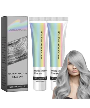 blmcoos Silver hair color 2 in 1 with natural essence extract coloring cream for silver-grey hair with long-lasting grey coverage smoky silver-grey color without