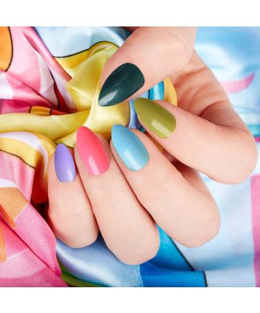Kalolary Artificial Nails Set - 720 Stiletto & Almond Full Cover Nails in 30 Colors - Perfect for Salon Use - Includes File & Nail Pencil for Women & Girls - Buy Online on GoSupps.com