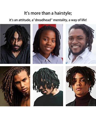 Natural Black Real Hair Dreadlock Extensions - 10 Strands 20cm Faux Locs for Men & Women | No Lifting Hip-Hop Style - Buy Online on GoSupps.com