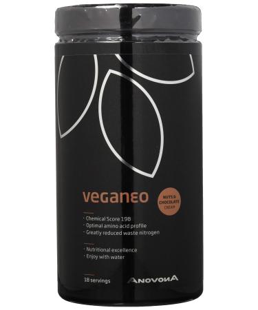 Anovona vegano vegan protein powder chocolate nut - protein powder with EAAS & BCAAS |Made in Germany |Protein powder vegan from pea rice & soy protein isolate |Sugar and lactose-free |450g chocolate nut cream 450 g (1 Pack) - Buy Online on GoSupps.com