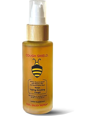 Stop Dry Cough with Cough Shield - 100% Natural Honey-Based Syrup with Slippery Elm & Marshmallow Root - 220 Servings - Buy Online on GoSupps.com
