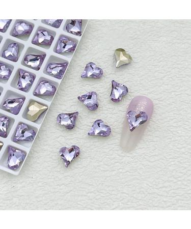 FEIlei 10 Pcs Heart Nail Charms Pointed Back Nail Art Charms Butterfly Nail Rhinestones - Buy Online on GoSupps.com