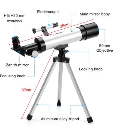 Merkmak Kids Telescope 360/50mm Spotting Scope | 90X Refractor Telescope for Astronomy Beginners with Tripod | Ideal Gift for Stargazing and Deep Space Observation - Buy Online on GoSupps.com