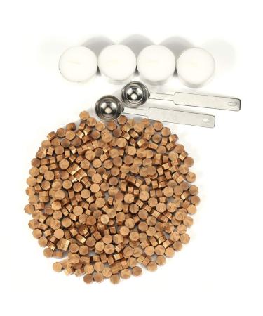 Yoption 360 Pcs Metallic Antique Gold Sealing Wax Beads Set for Wax Seal Stamp with Candles and Melting Spoon - Buy Online on GoSupps.com