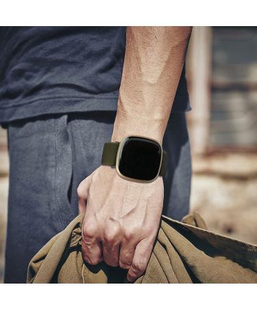 UHKZ 4 Pack Elastic Nylon Bands Compatible with Fitbit Versa 3/Versa 4/Fitbit Sense/Sense 2 Stretchy Fabric Sport Band for Fitbit Versa Smart Watch for Women Men Pure Black/Blue/Green/Grey For Versa 3/Versa 4/Fitbit Sense/Sense 2 Pure Black/Navy Blue/Gree - Buy Online on GoSupps.com