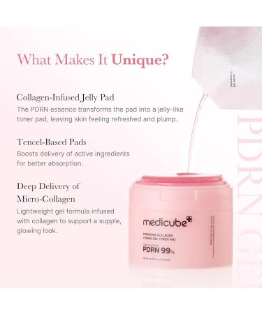 medicube Salmon DNA PDRN Pink Collagen Jelly Pad | Korean Gel Toner Pads with Niacinamide Madecassoside Retinol | Soothing Radiance & Uneven Skin Tone | Korean Skin Care | 70Pads Pdrn Jelly Gel Pads 70 Count (Pack of 1) - Buy Online on GoSupps.com